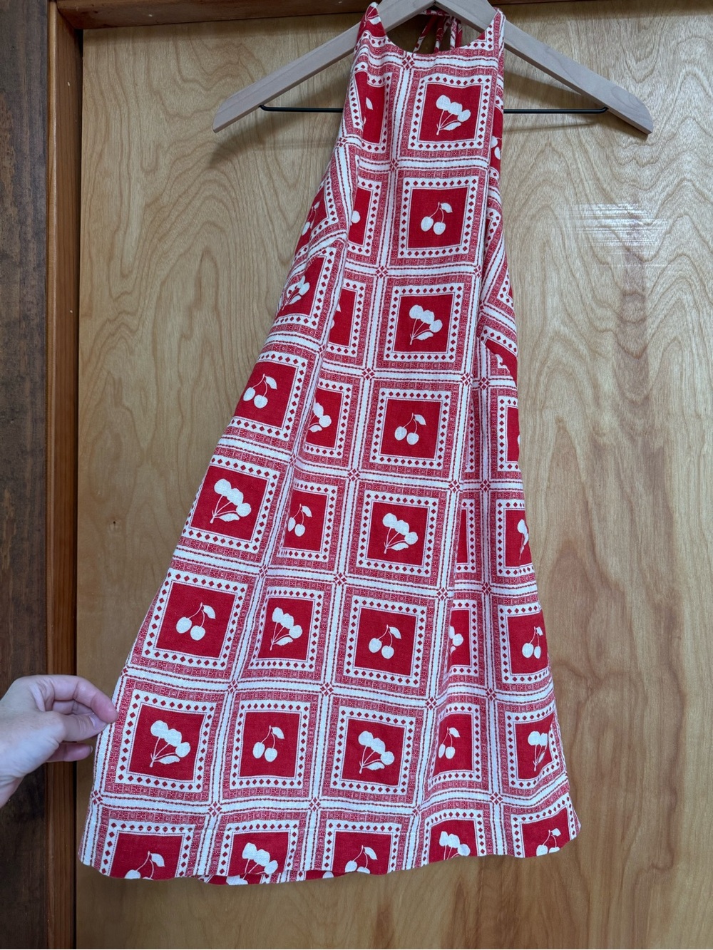 Small Abercrombie & Fitch Red + White Cherry Print Halter Mini Dress - Picture 10 of 15